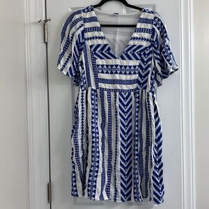 Blue and White Dress